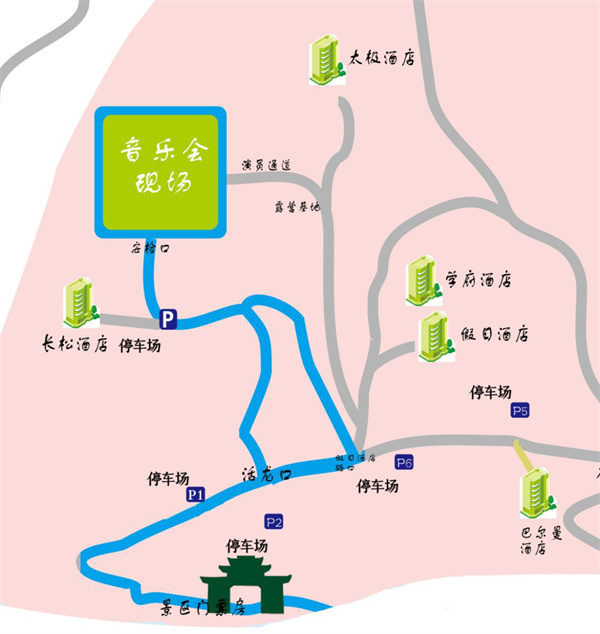 仙女山门票房至音乐节现场线路图